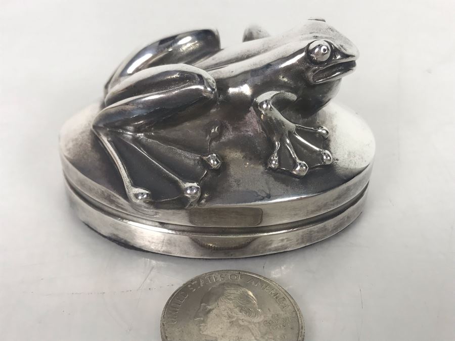 999 Pure Silver Figural Frog Sculpture Paperweight By Henryk Winograd Signed HW999 186.5g [Photo 7]