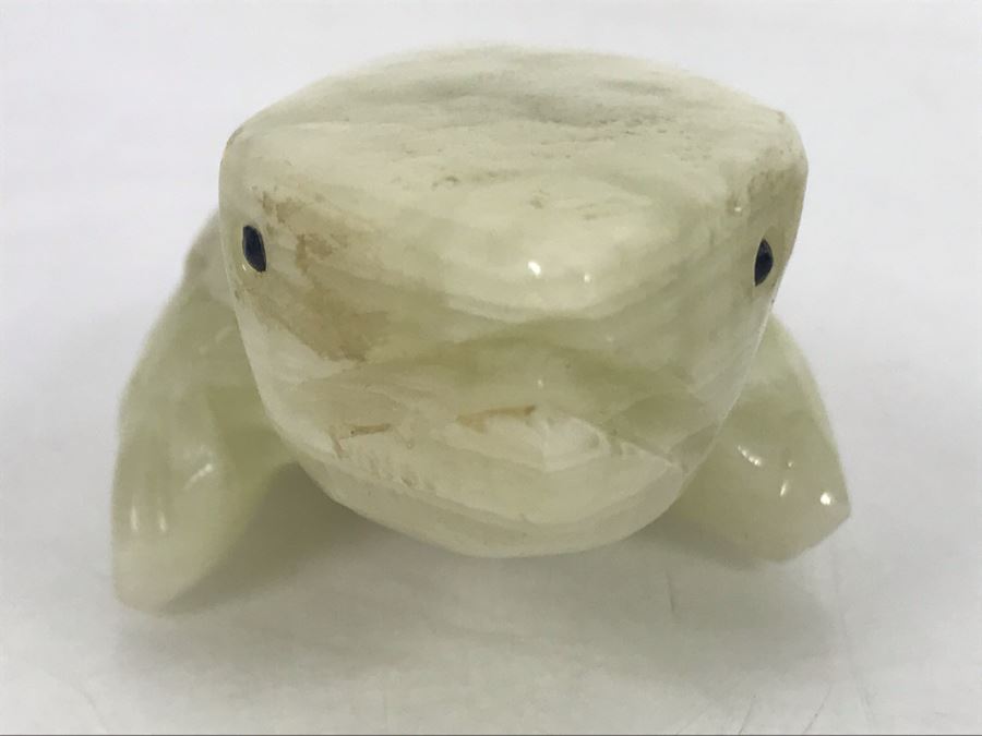Carved Stone Figural Frog Sculpture 3.5W X 2D X 1.5H [Photo 3]