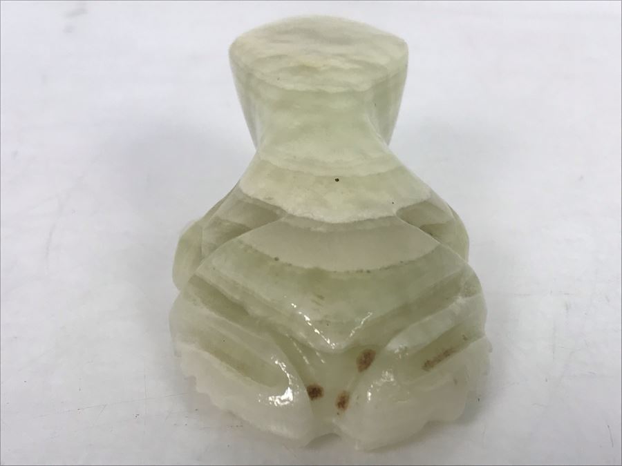 Carved Stone Figural Frog Sculpture 3.5W X 2D X 1.5H [Photo 5]