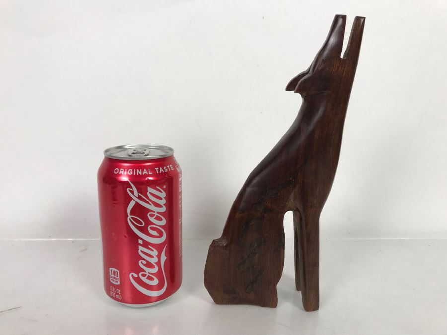Hand Carved Ironwood Coyote Sculpture 9H [Photo 2]
