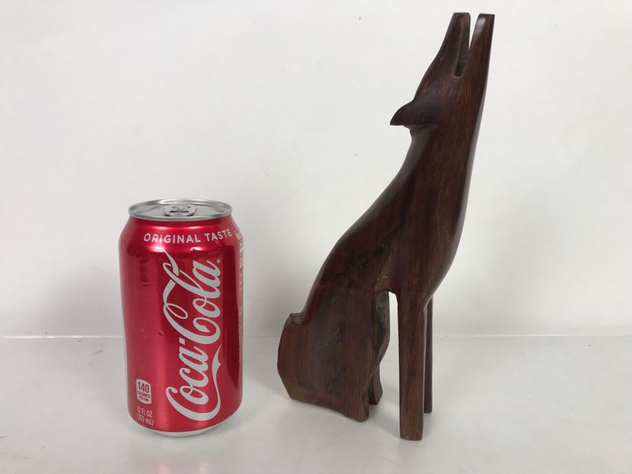 Hand Carved Ironwood Coyote Sculpture 9H [Photo 1]