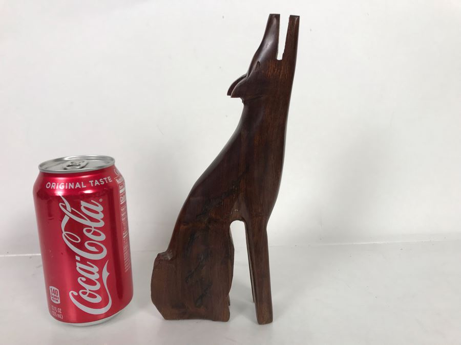 Hand Carved Ironwood Coyote Sculpture 9H [Photo 3]