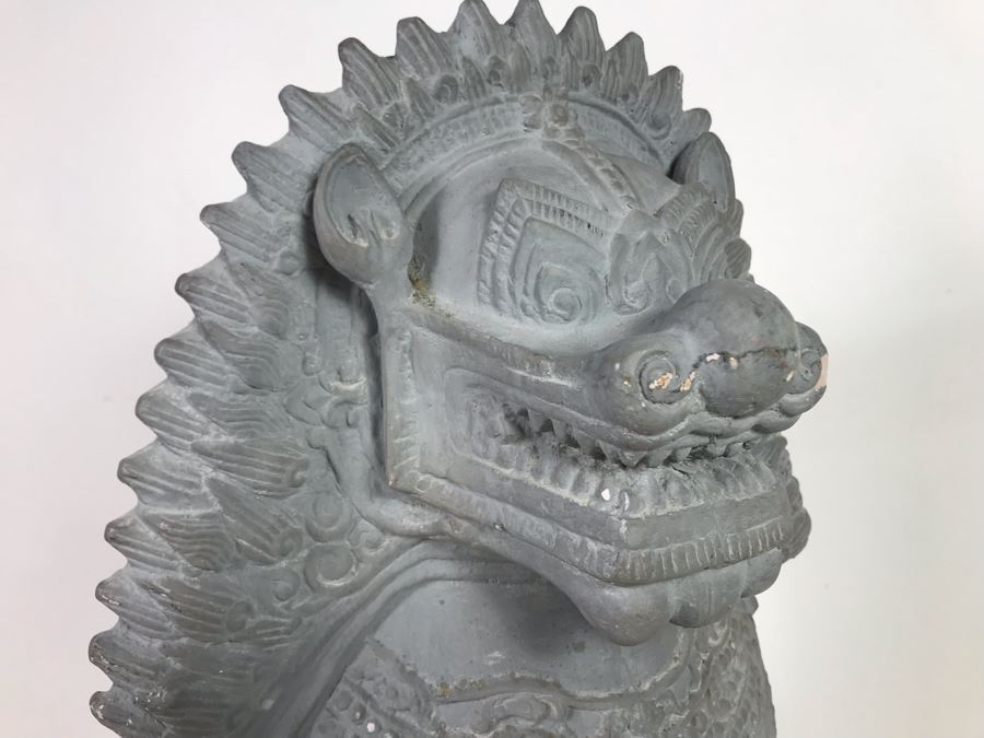 Vintage 1980 Thai Foo Dog Terracotta Sculpture By Austin Productions - See Photos For Minor Chips 15W [Photo 13]