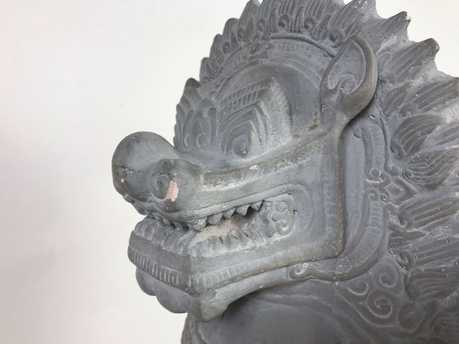 Vintage 1980 Thai Foo Dog Terracotta Sculpture By Austin Productions - See Photos For Minor Chips 15W [Photo 5]