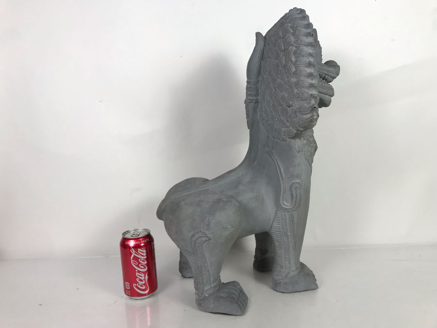 Vintage 1980 Thai Foo Dog Terracotta Sculpture By Austin Productions - See Photos For Minor Chips 15W [Photo 12]