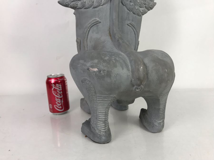 Vintage 1980 Thai Foo Dog Terracotta Sculpture By Austin Productions - See Photos For Minor Chips 15W [Photo 10]