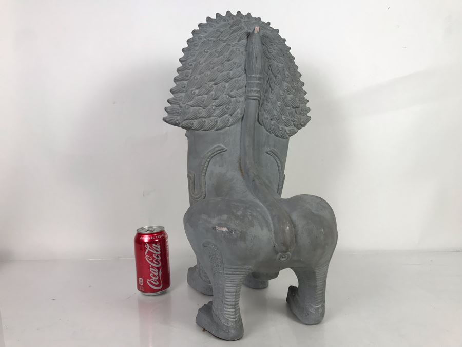 Vintage 1980 Thai Foo Dog Terracotta Sculpture By Austin Productions - See Photos For Minor Chips 15W [Photo 9]