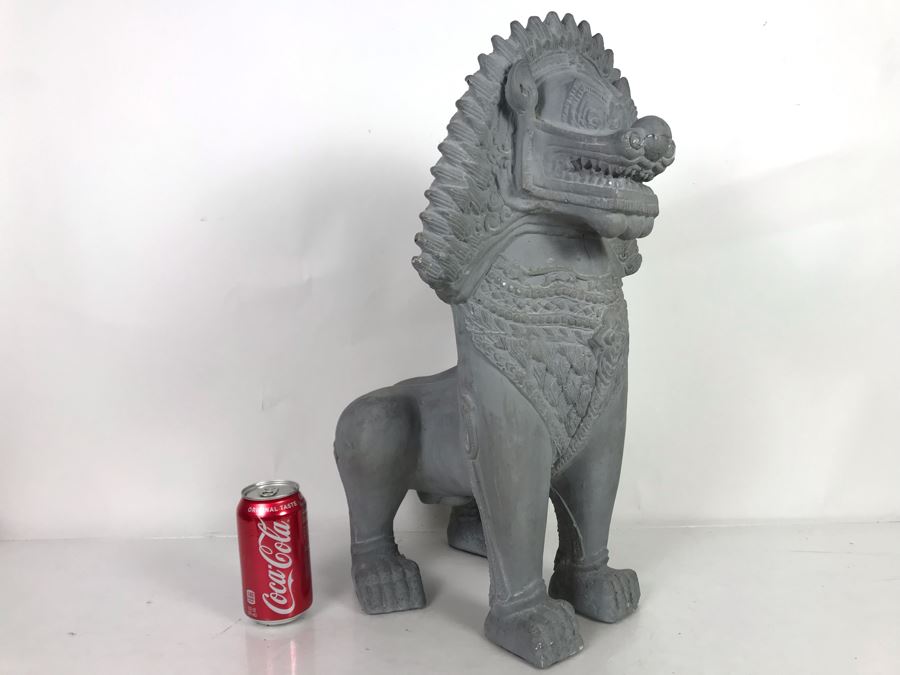 Vintage 1980 Thai Foo Dog Terracotta Sculpture By Austin Productions - See Photos For Minor Chips 15W [Photo 1]