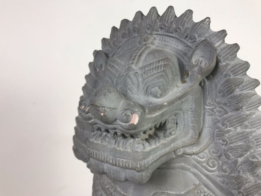 Vintage 1980 Thai Foo Dog Terracotta Sculpture By Austin Productions - See Photos For Minor Chips 15W [Photo 3]