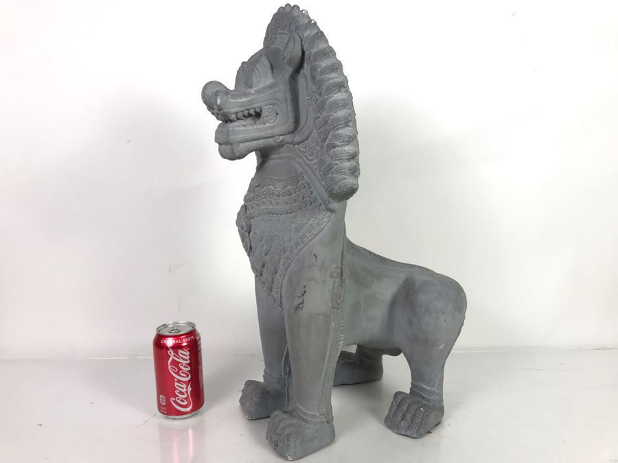 Vintage 1980 Thai Foo Dog Terracotta Sculpture By Austin Productions - See Photos For Minor Chips 15W [Photo 4]