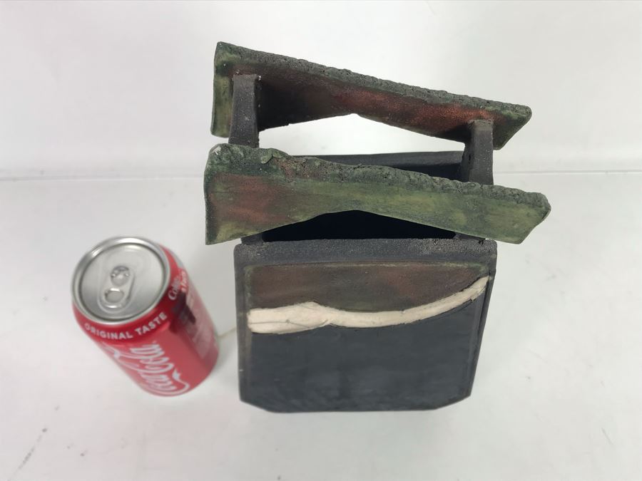 Signed Joan Thorburn Art Pottery Abstract Vase 6W X 2D X 11H [Photo 5]