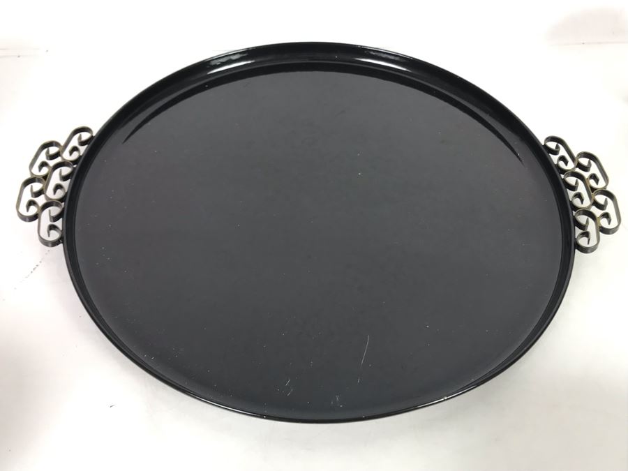 (6) Fiesta From Homer Laughlin White Cups And Saucers And Vintage Moire Glaze Kyes Handmade Tray Pasadena, CA [Photo 2]