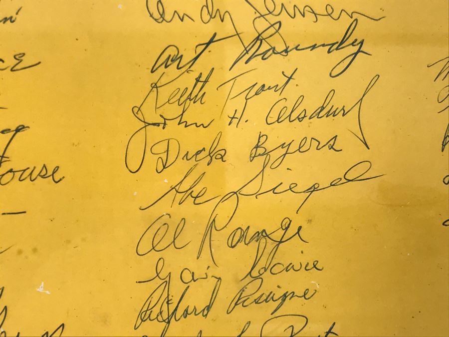 Framed Handmade Frank J. Pierce Hollywood Movie Studio Retirement Certificate Signed By Staff 23W X 18.5H [Photo 14]