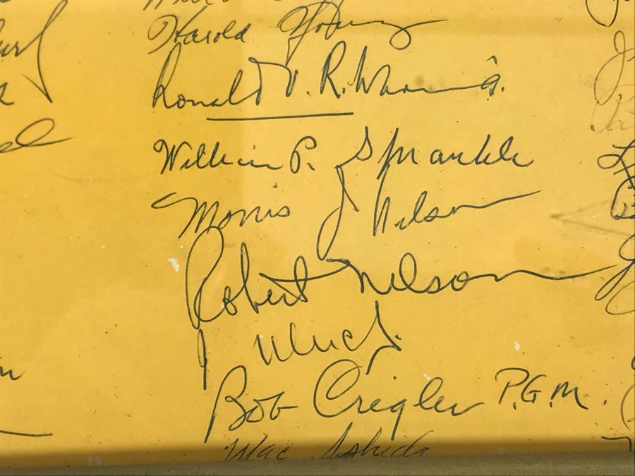 Framed Handmade Frank J. Pierce Hollywood Movie Studio Retirement Certificate Signed By Staff 23W X 18.5H [Photo 17]