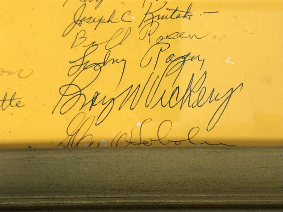 Framed Handmade Frank J. Pierce Hollywood Movie Studio Retirement Certificate Signed By Staff 23W X 18.5H [Photo 12]