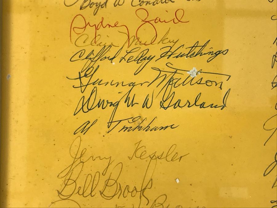 Framed Handmade Frank J. Pierce Hollywood Movie Studio Retirement Certificate Signed By Staff 23W X 18.5H [Photo 8]