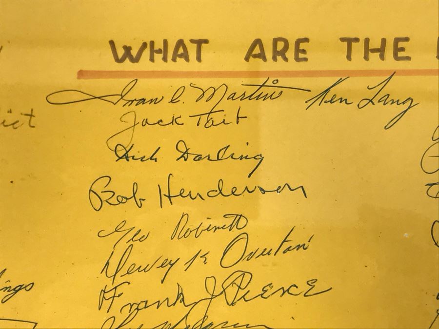 Framed Handmade Frank J. Pierce Hollywood Movie Studio Retirement Certificate Signed By Staff 23W X 18.5H [Photo 10]