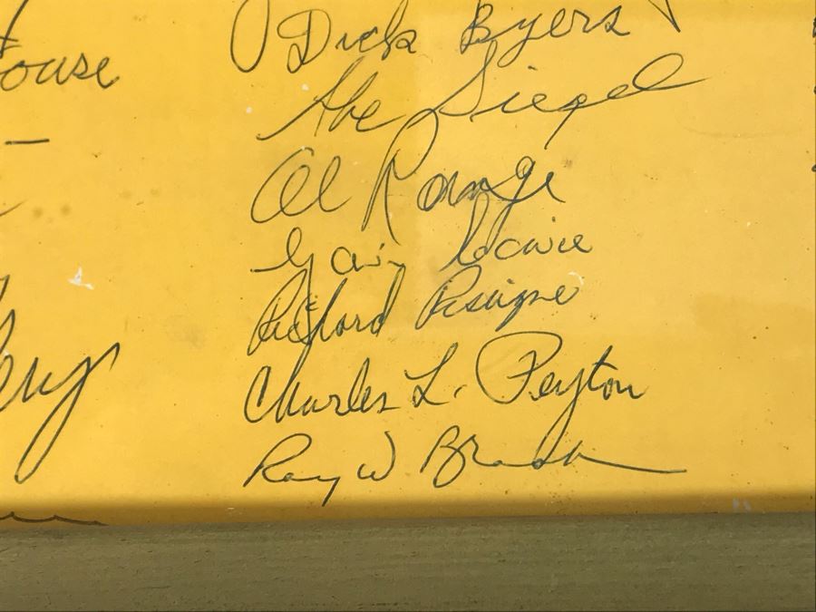 Framed Handmade Frank J. Pierce Hollywood Movie Studio Retirement Certificate Signed By Staff 23W X 18.5H [Photo 15]