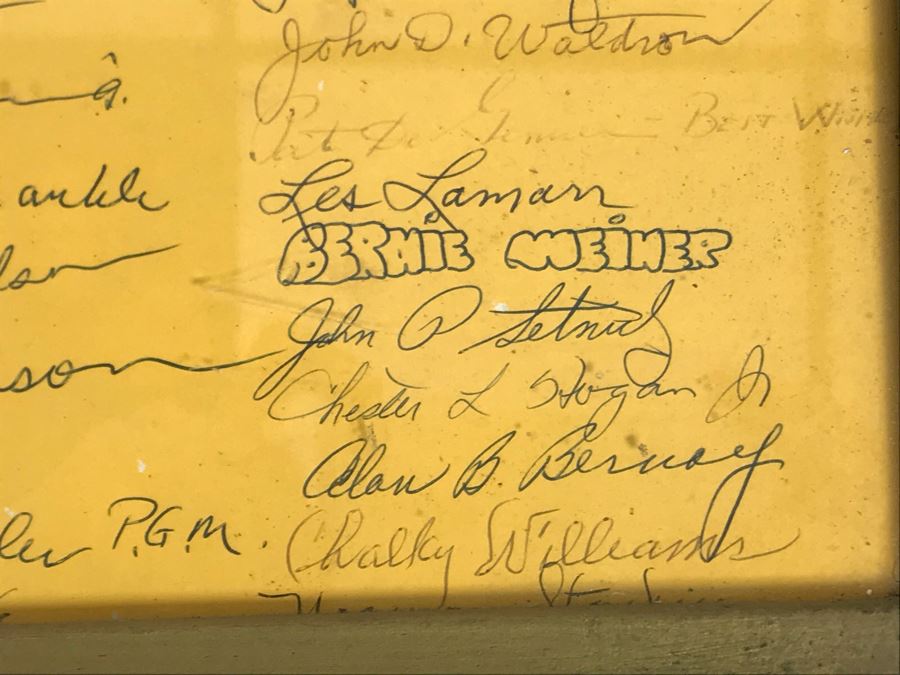 Framed Handmade Frank J. Pierce Hollywood Movie Studio Retirement Certificate Signed By Staff 23W X 18.5H [Photo 19]