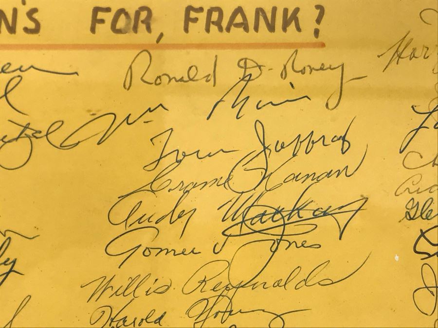 Framed Handmade Frank J. Pierce Hollywood Movie Studio Retirement Certificate Signed By Staff 23W X 18.5H [Photo 16]