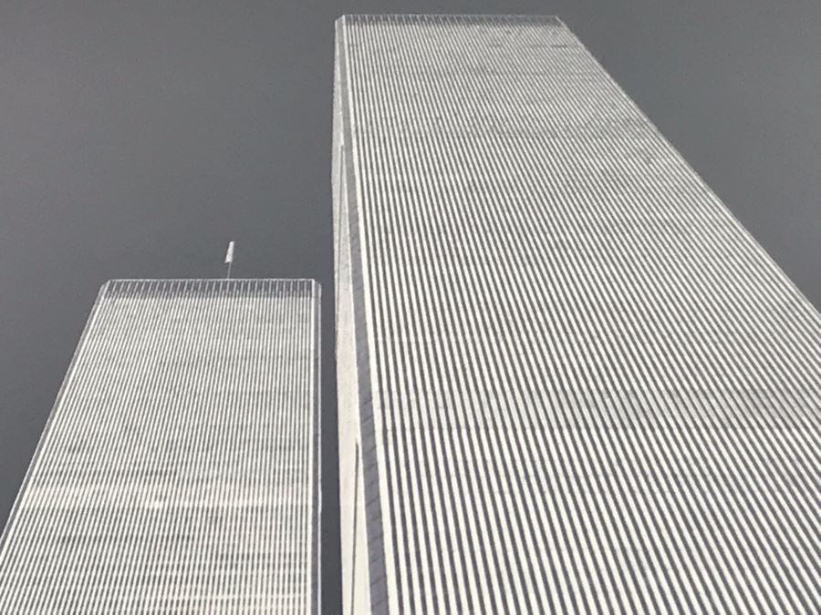 Framed B&W Photograph Of Church Shadow Cast Upon The World Trade Center Twin Towers Printed On Kodak Paper Photo Is 10.5W X 13.5H [Photo 9]