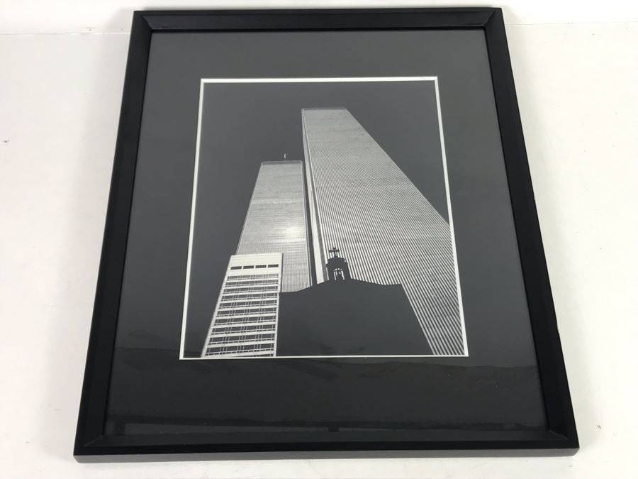 Framed B&W Photograph Of Church Shadow Cast Upon The World Trade Center Twin Towers Printed On Kodak Paper Photo Is 10.5W X 13.5H [Photo 2]