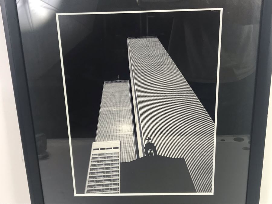 Framed B&W Photograph Of Church Shadow Cast Upon The World Trade Center Twin Towers Printed On Kodak Paper Photo Is 10.5W X 13.5H [Photo 3]