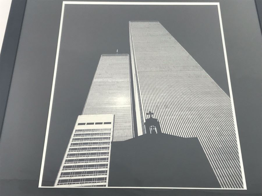 Framed B&W Photograph Of Church Shadow Cast Upon The World Trade Center Twin Towers Printed On Kodak Paper Photo Is 10.5W X 13.5H [Photo 4]