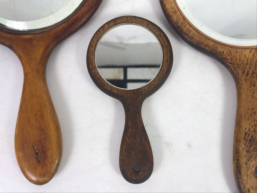 (6) Vintage Handheld Wooden Vanity Mirrors [Photo 5]