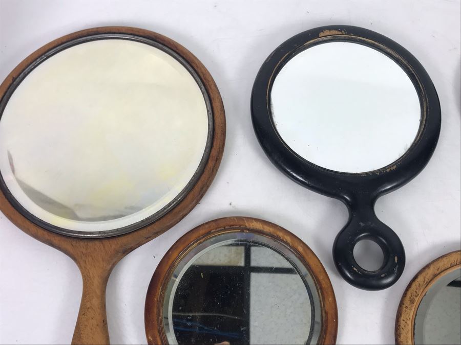 (6) Vintage Handheld Wooden Vanity Mirrors [Photo 7]