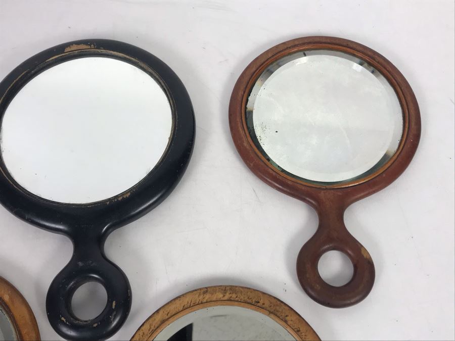 (6) Vintage Handheld Wooden Vanity Mirrors [Photo 8]