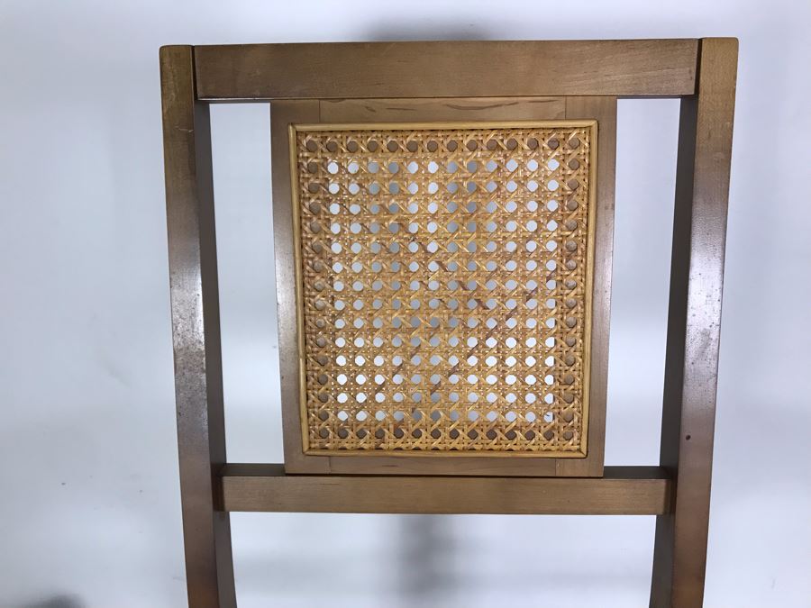 Vintage Mid-Century Stakmore Card Table 32W X 28H With (2) Stakmore Folding Cane Back Chairs [Photo 5]