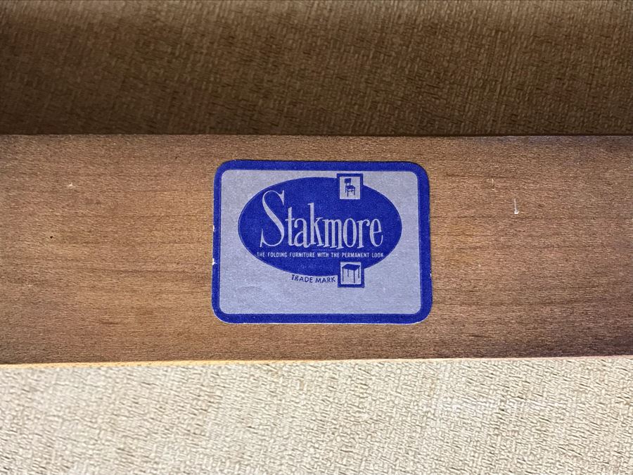 Vintage Mid-Century Stakmore Card Table 32W X 28H With (2) Stakmore Folding Cane Back Chairs [Photo 6]