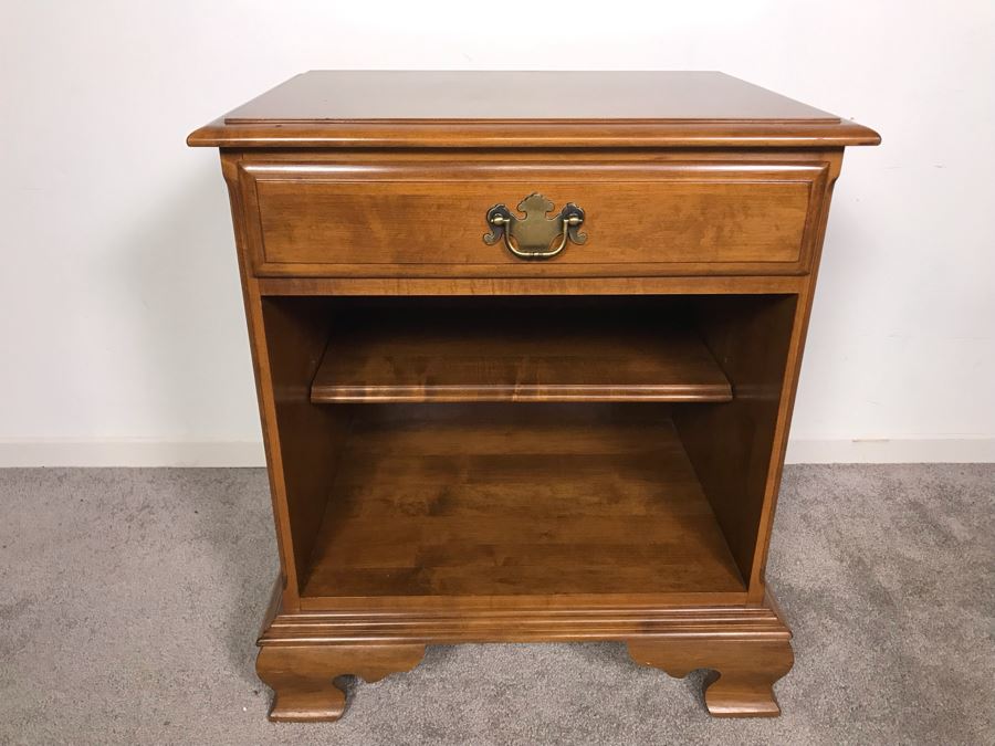 Ethan Allen Wooden Nightstand Side Table 22W X 16D X 26H [Photo 1]