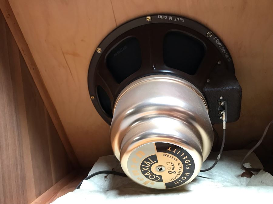 John Karlson Mid-Century Hi-Fi Cabinets Speakers Custom Built With Jensen H222 Coaxial 2 Way High Fidelity Loudspeaker Systems By Cabinet Maker Frank J. Pierce - Working 22W X 19D X 36H [Photo 19]