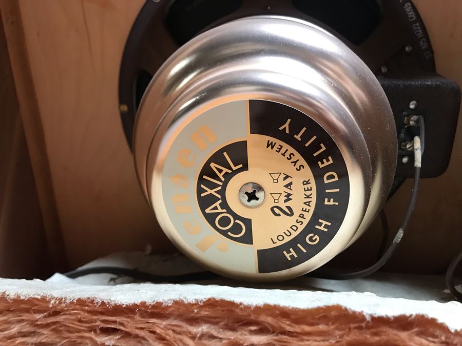 John Karlson Mid-Century Hi-Fi Cabinets Speakers Custom Built With Jensen H222 Coaxial 2 Way High Fidelity Loudspeaker Systems By Cabinet Maker Frank J. Pierce - Working 22W X 19D X 36H [Photo 17]