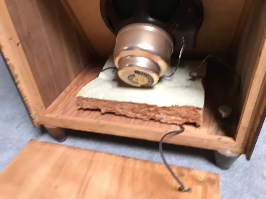 John Karlson Mid-Century Hi-Fi Cabinets Speakers Custom Built With Jensen H222 Coaxial 2 Way High Fidelity Loudspeaker Systems By Cabinet Maker Frank J. Pierce - Working 22W X 19D X 36H [Photo 14]