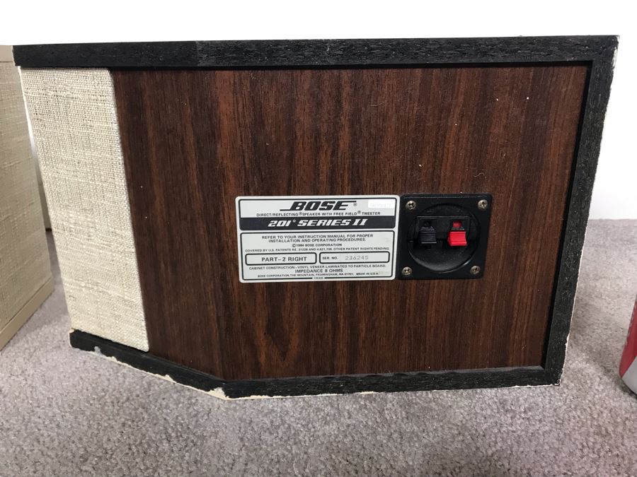 Pair Of BOSE 201 Series II Bookshelf Speakers Painted White - Working [Photo 7]