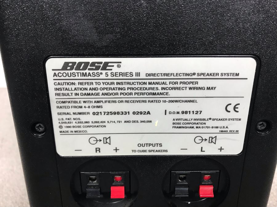 BOSE Acoustimass 5 Series III Speaker System Working [Photo 10]