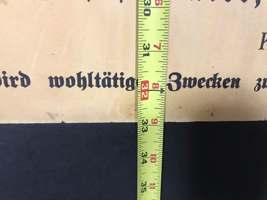 Vintage 1932 German Concert Poster Featuring Prof. Julius Klengel, Leipzig And Client's Mother Elizabeth Grein Who Was Only American In Concert 22W X 33H [Photo 10]