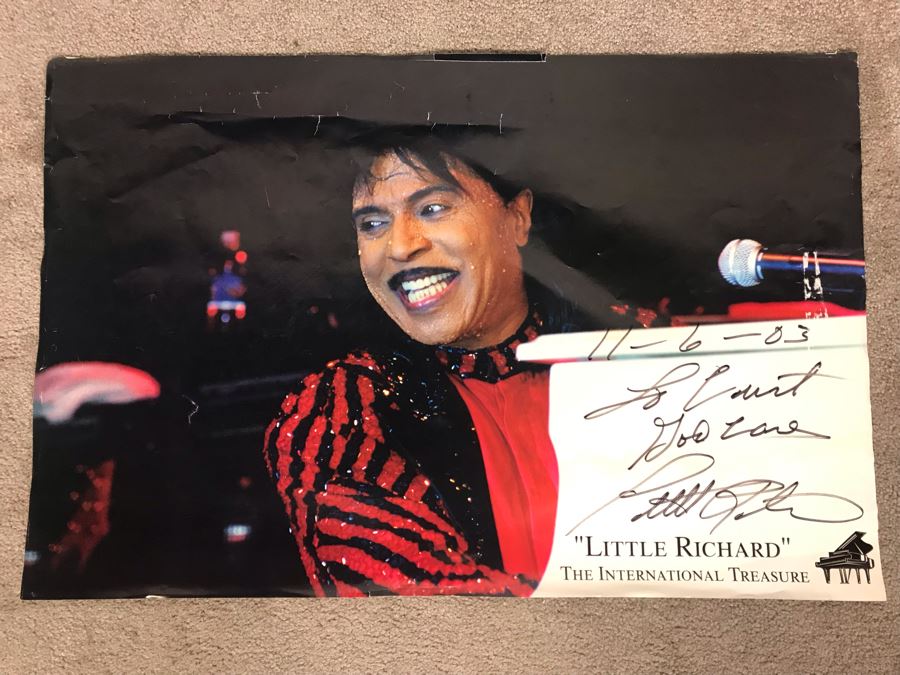 Signed 'Little Richard' The International Treasure Poster - Signed On Front And Back Of Poster By Little Richard 2003 30.5W X 20H [Photo 2]