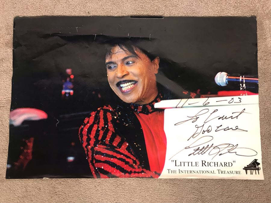 Signed 'Little Richard' The International Treasure Poster - Signed On Front And Back Of Poster By Little Richard 2003 30.5W X 20H [Photo 1]