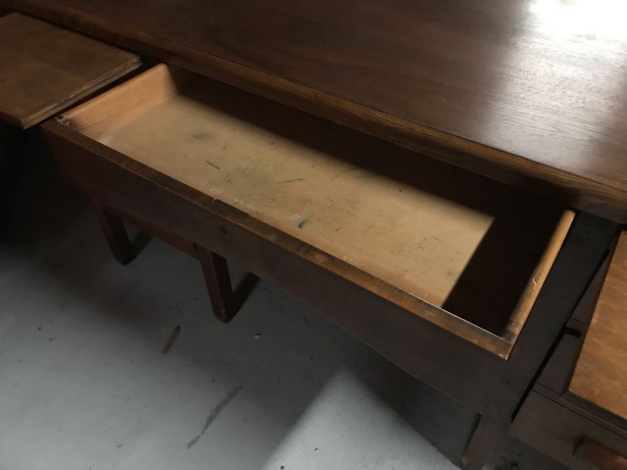 Mid-Century Solid Wood Office Desk 59W X 33.5D X 30H [Photo 4]