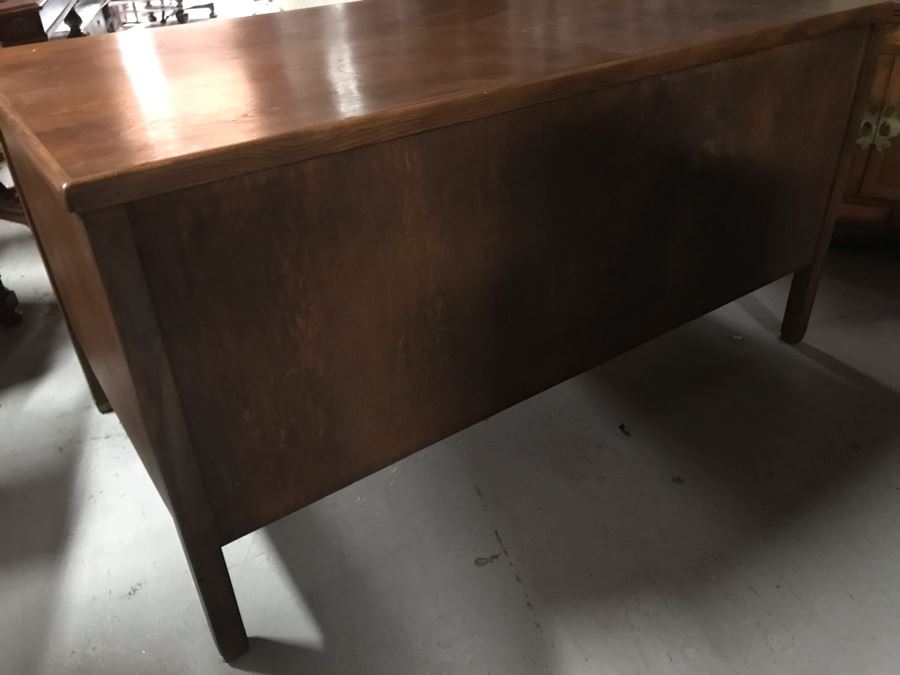 Mid-Century Solid Wood Office Desk 59W X 33.5D X 30H [Photo 8]