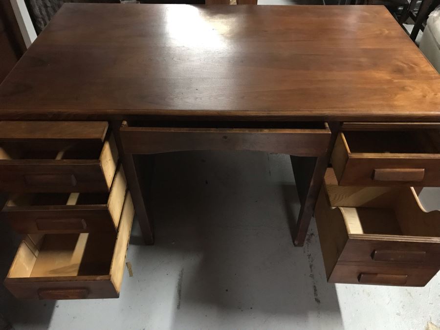 Mid-Century Solid Wood Office Desk 59W X 33.5D X 30H [Photo 5]
