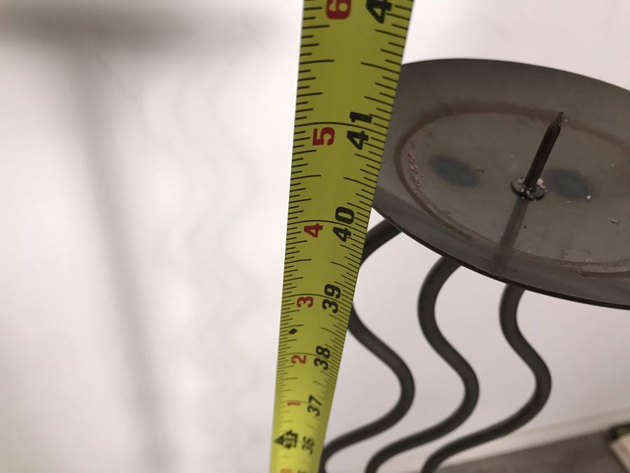 (2) Ethan Allen Matching Floor Candle Holders And Designer Metal Floor Candle Holder 40H And 49.5H [Photo 11]