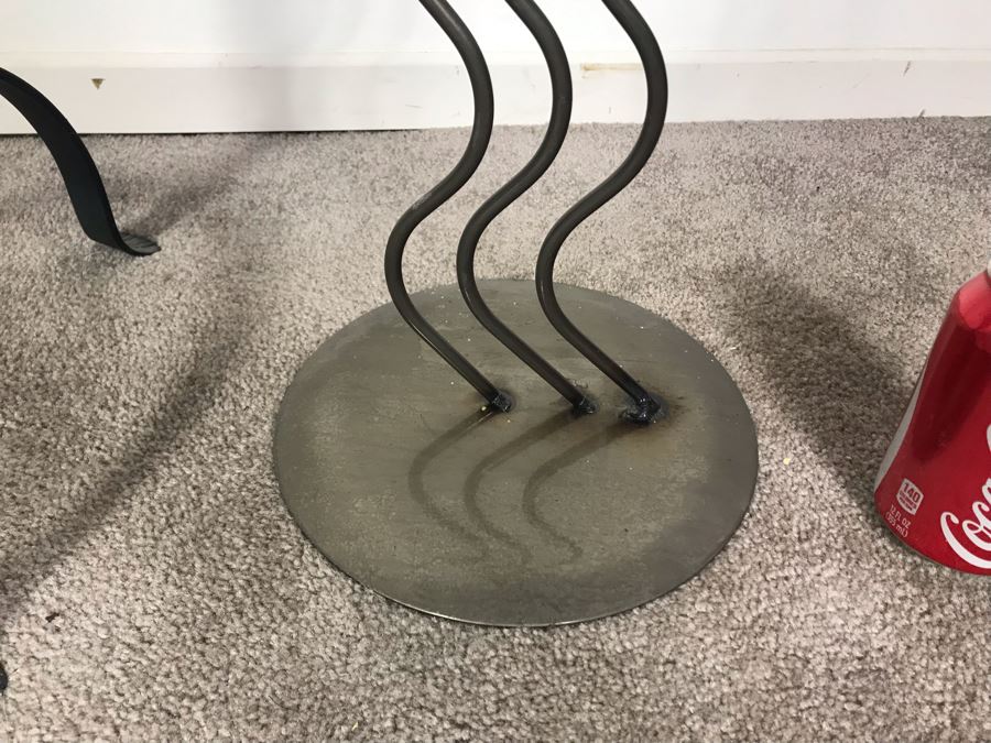 (2) Ethan Allen Matching Floor Candle Holders And Designer Metal Floor Candle Holder 40H And 49.5H [Photo 4]