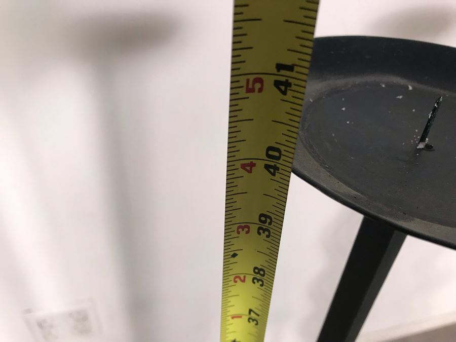 (2) Ethan Allen Matching Floor Candle Holders And Designer Metal Floor Candle Holder 40H And 49.5H [Photo 10]