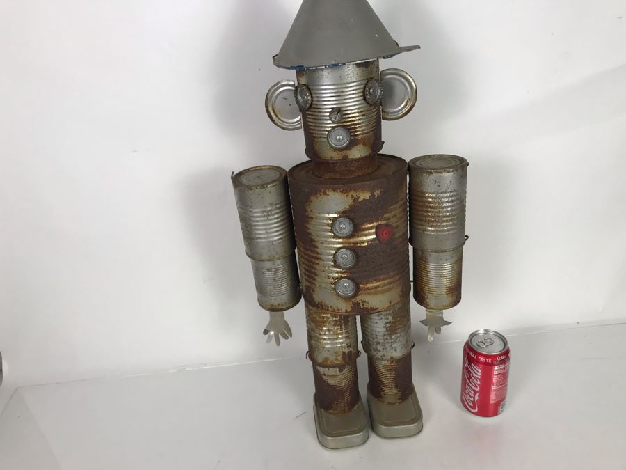 Vintage Tin Can Tin Man Wizard Of Oz Sculpture 26H X 12W [Photo 8]