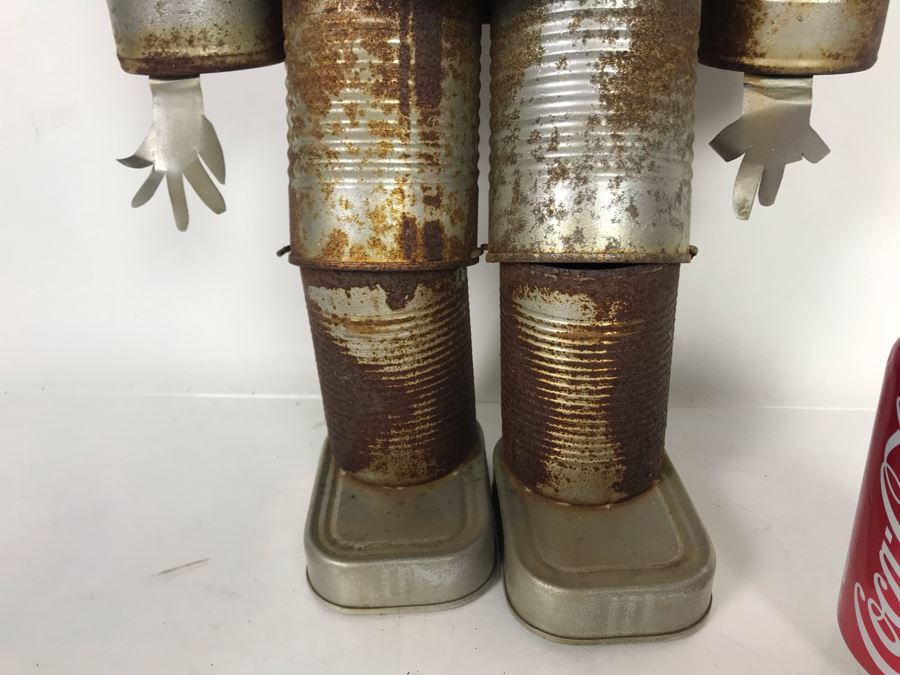 Vintage Tin Can Tin Man Wizard Of Oz Sculpture 26H X 12W [Photo 5]
